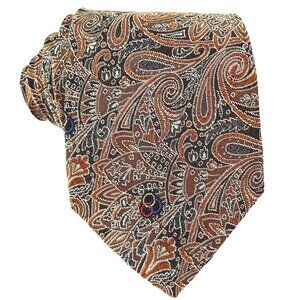 Silk Tie Woven Paisley Brown Necktie Sam's Clothiers